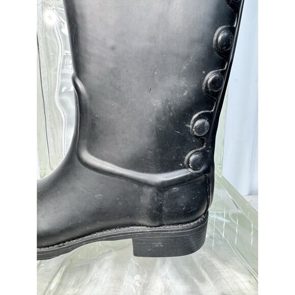 Sam Edelman Ximon Black Rubber Tall Rain Boots - A Few Watermarks Size 8M - Picture 6 of 7